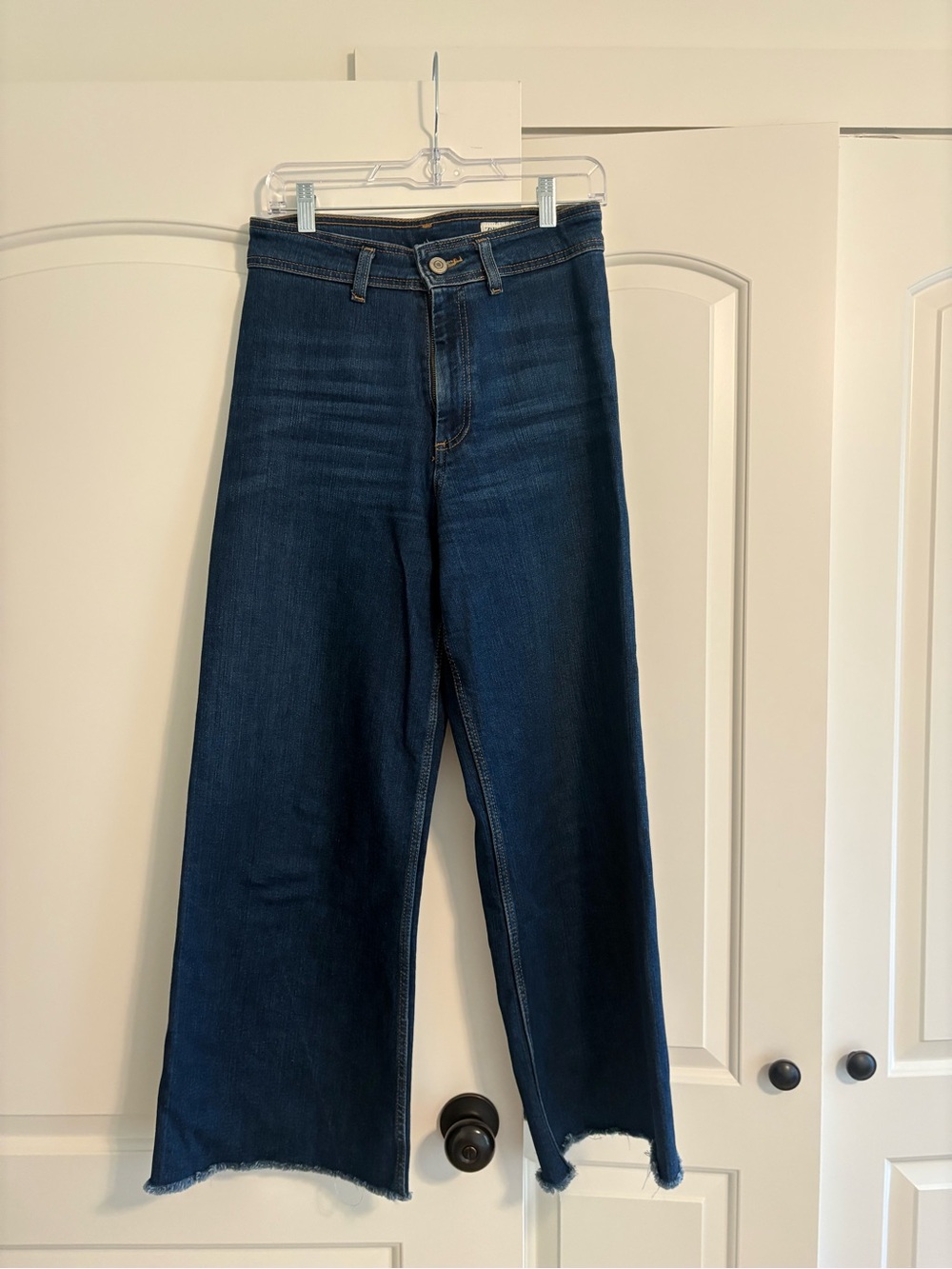 Zara Dark Blue High-Rise Wide Leg Jeans